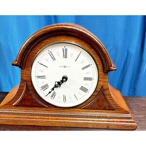 Vintage Howard Miller Model #613-103 Westminster Chime Oak Mantle Clock  Quartz